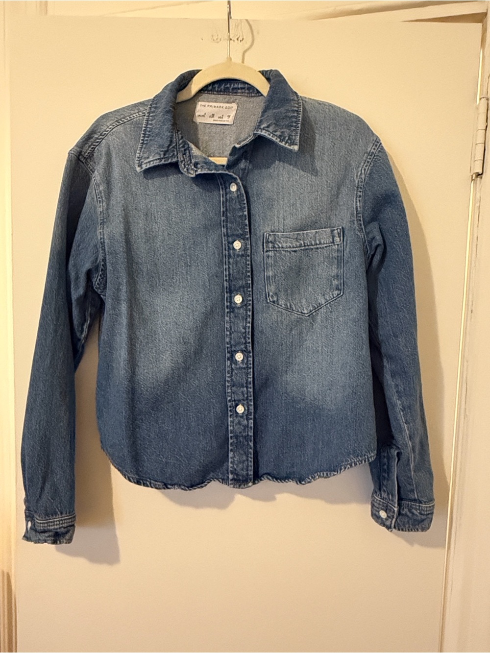 Primark Edit Size Small Light Blue Denim Button Down Shirt